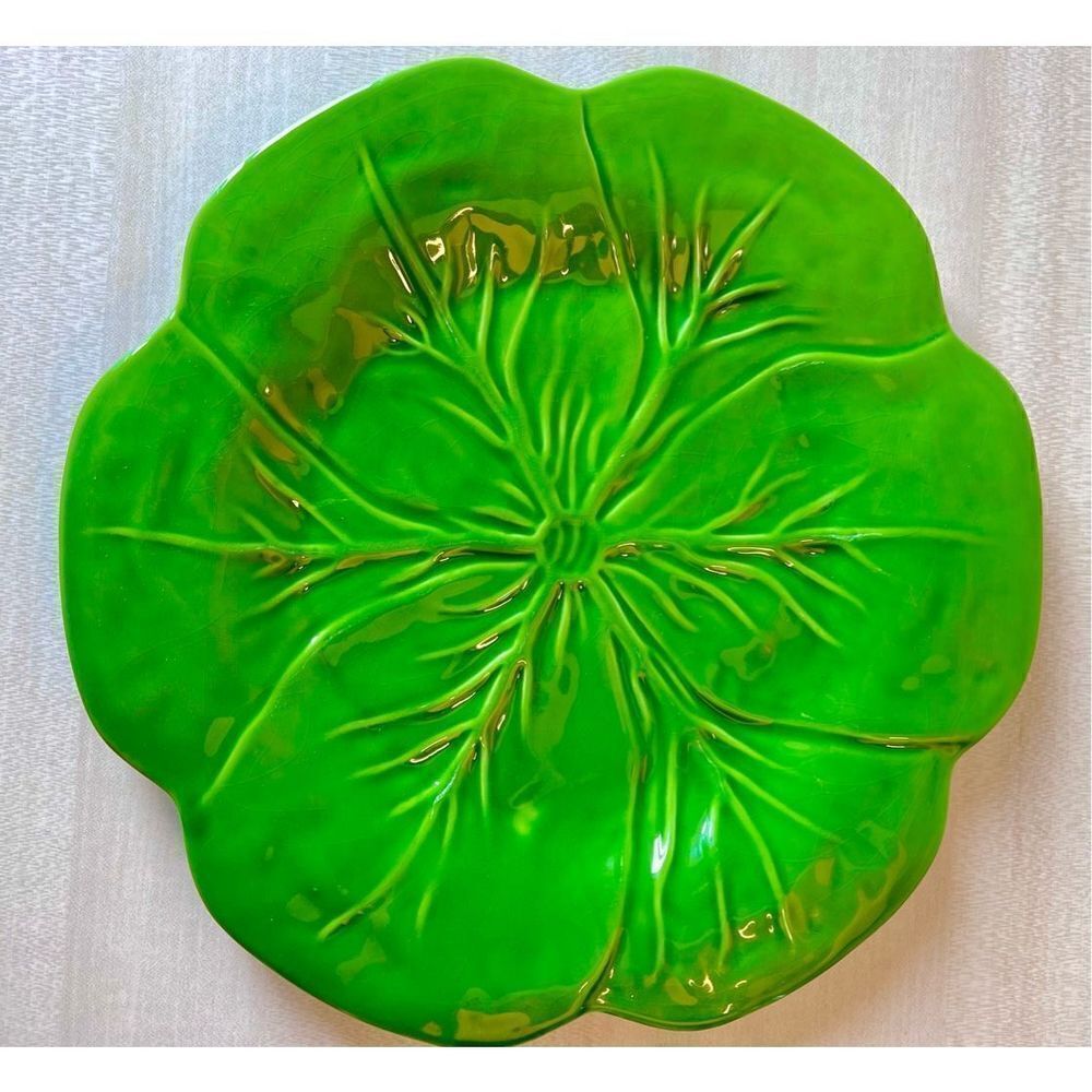 Vintage Home Essentials Ceramic Cabbage Leaf Dinner Plate 10.5~Discontinued